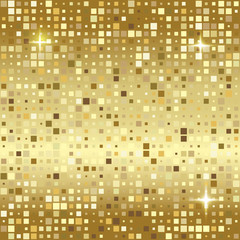 Luxury gold mosaic background or golden square tiles texture