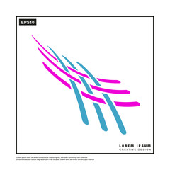 Abstract vector 3d shape or logo illustration with strips