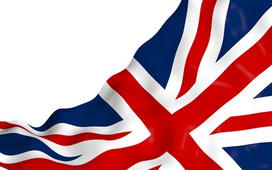 Fototapeta premium Waving flag of the Great Britain. British flag. United Kingdom of Great Britain and Northern Ireland. State symbol of the UK. 3D illustration