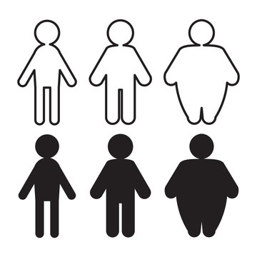 Vector People Pictograms with Thin to Fat Transformation