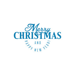 Vector Christmas and New Year flat label 