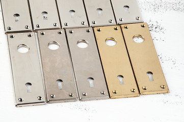 Vintage metal key and handle holes cover