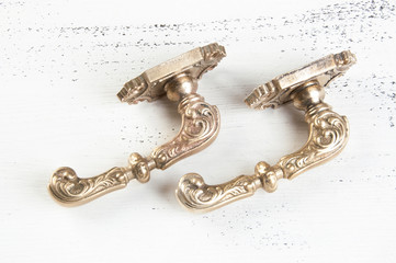 Vintage bronze door handles