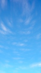 The bright sky in the morning. Blue sky background with white clouds. Cumulus white clouds in the clear blue sky. 3D illustration