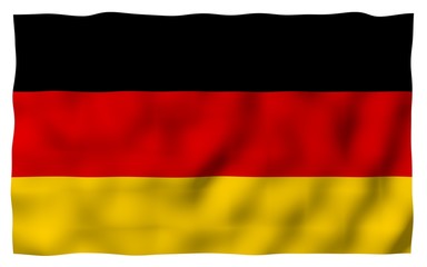 Flag of Germany. Wide format 3D illustration. State symbol of the Federal Republic of Germany. 3D rendering