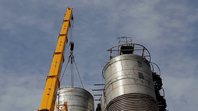 Works on demolishing the old factory