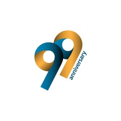 99 Year Anniversary Vector Template Design Illustration