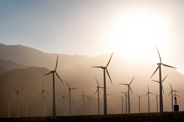 turbines on a windy afternoon