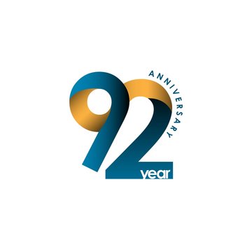 92 Year Anniversary Vector Template Design Illustration