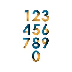 Number Set Vector Template Design Illustration