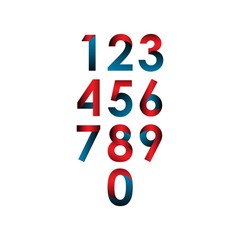 Number Set Vector Template Design Illustration