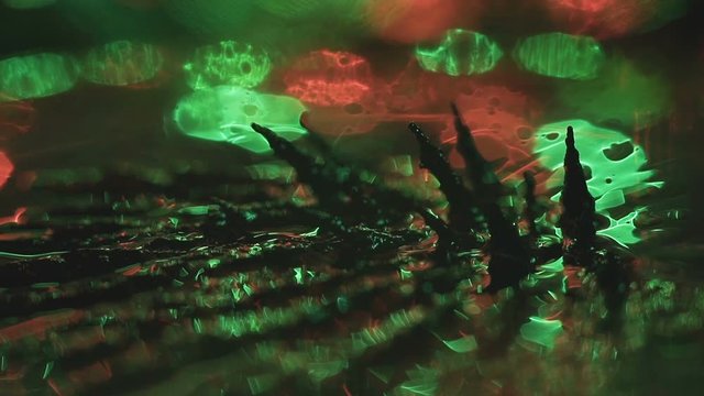 Ferrofluid. Beautiful colors and fantastic shapes. Close-up. Slow motion.