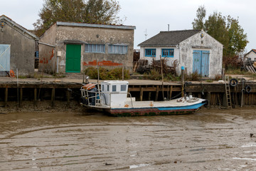 Fototapeta na wymiar France, Île d'Oléron, popular tourist destination, French oyster farming sites,