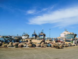 Ships and Boats at the Skala du Port, Essaouira, Morocco.