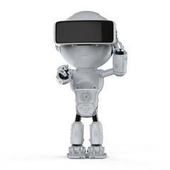 mini robot with vr headset