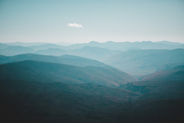 Vast View of Mountain Tops along the Horizon