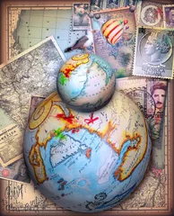 Poster Fantastische reizen rond de wereld - mijmering © Rosario Rizzo