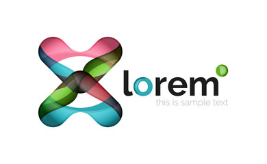 Abstract geometric logo created with overlapping smooth shapes