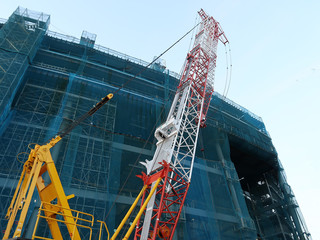 Fototapeta na wymiar Crane Work for Construction