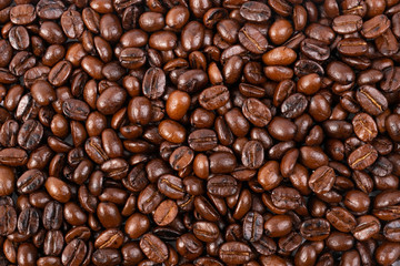 Fototapeta premium Tło ziaren kawy palonej