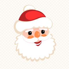 Christmas silhouette of smiling Santa Claus face,