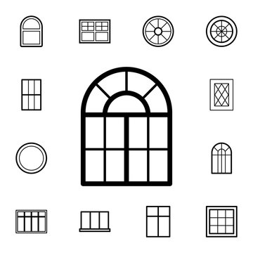 window with an arch icon. Detailed set of Doors, gates and windows icons. Premium quality graphic design icon. One of the collection icons for websites, web design, mobile app