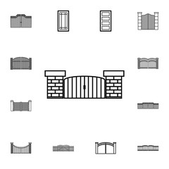 not high gate icon. Detailed set of Doors, gates and windows icons. Premium quality graphic design icon. One of the collection icons for websites, web design, mobile app