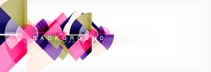 Triangles and circle geometric background