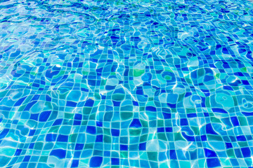 Blue ripped water in swimming pool