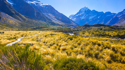 Aoraki/Mount Cook National Park is in the South Island of New Zealand, near the town of Twizel