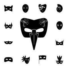 carnival mask with a long nose icon. Detailed set of carnival masks icons. Premium quality graphic design icon. One of the collection icons for websites, web design, mobile app