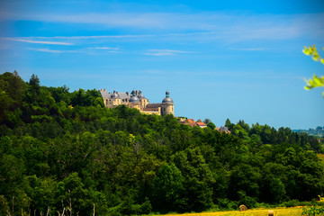 A view of the Chateau de Hautefort in the Dordogne region of France