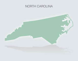 Map of the State of North Carolina in the United States
