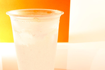  Ice water chilled or iced water especially served as a beverage