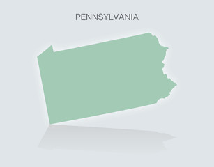 Obraz premium Map of the State of Pennsylvania in the United States