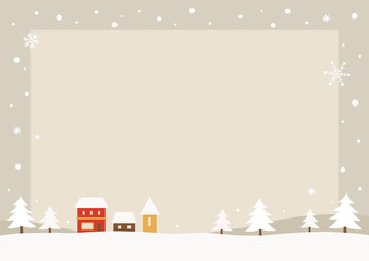 Snowy winter rural landscape background