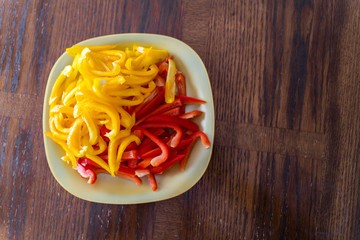 Sliced and Chopped Bell Peppers ready for Cooking