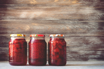homemade jam: strawberries, raspberries