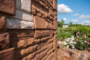 Brownish beige stone wall cladding