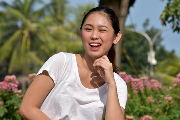 Fototapeta premium Winking Beautiful Female