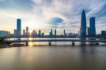 Fototapeta na wymiar Shenzhen Bay's buildings and skyline