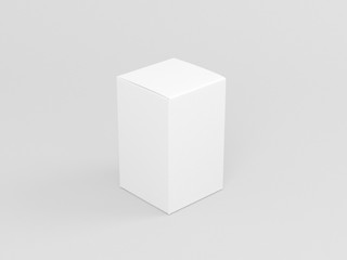White textured paper box mockup for perfume isolated on gray, 3d rendering