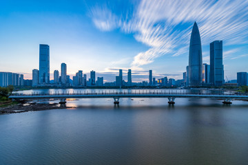 Fototapeta na wymiar Shenzhen Bay Houhai City Skyline