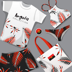 Set of National Beachwear : Angola : Vector Illustration