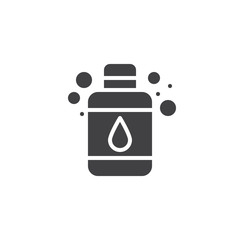 Liquid soap bottle vector icon. filled flat sign for mobile concept and web design. Pump dispenser bottle simple solid icon. Symbol, logo illustration. Pixel perfect vector graphics