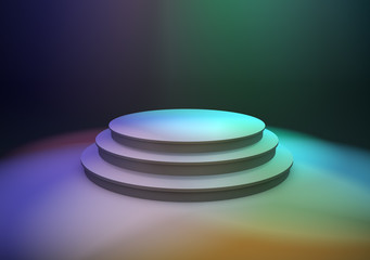 Colorful 3d stage background, design template