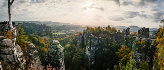 Fototapeta Aussichtspunkt Elbsandsteingebirge Sachsen obraz