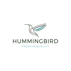 hummingbird colibri bird logo line outline monoline vector icon illustration © gaga vastard