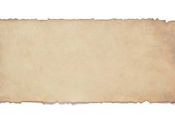 old retro aged paper isolated on white