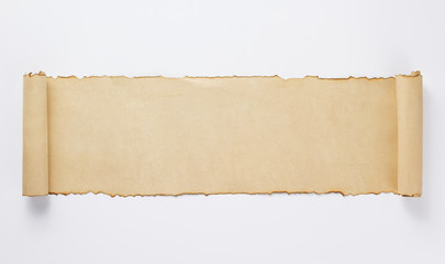 old retro aged paper parchment  on white